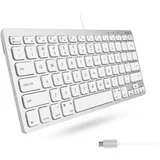 Macally UCSLIMKEYCA, kompakte USB-C-Tastatur für Mac, MacBook, US QWERTY Tasten-Layout