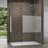 doporro Luxus Duschwand Duschabtrennung 90x100 Walk-In Dusche aus 2 festen Glaselementen mit Stabilisator aus Echtglas 8mm ESG-Sicherheitsglas Klar... - Transparent