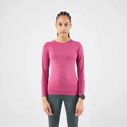 Laufshirt langarm Damen nahtlos - Run 500 rosa L