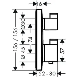 Hansgrohe Ecostat Square Thermostat, Unterputz, brushed bronze