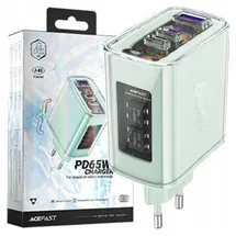 ACEFAST Ladegerät Handyladegerät GaN 65W 3 Ports (1xUSB, 2xUSB C) Grün - Grün