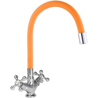 ATCO® Modern Zweigriffmischer Armatur flexibel Spüle Bad Küchenarmatur orange