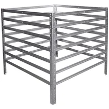 shelfplaza Komposter Metall 120x120x100 cm silberfarben
