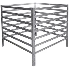 shelfplaza Komposter Metall 120x120x100 cm silberfarben