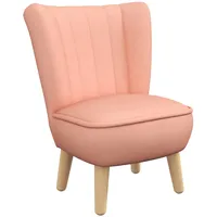 aiyaplay Kindersessel mit Samtoptik Holzbeine für Kinderzimmer Rosa