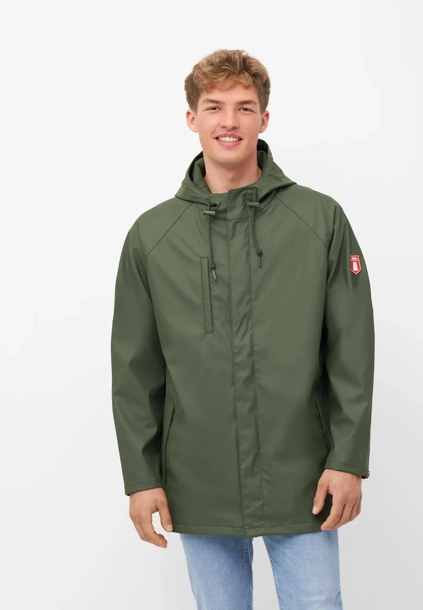 Regen- und Matschjacke DERBE "Passby_plain", Herren, Gr. XXL, grün (olive), Obermaterial: 100% Polyester; Futter: 100% Polyester, Basic, normal, Langarm Bündchen, Jacken, wasserabweisend, winddicht, Kapuze