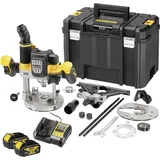 DeWalt, Fräse, Set bestehend aus Akku-Oberfräse DCW620NT-XJ und Akku-Kit DCB1104M2-QW (Oberfräse)