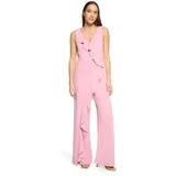 Vera Mont Overall "Damen mit Volant", Damen, Gr. 36, Normalgrößen, rosa (peony blush), Crêpe, Obermaterial: 95% Polyester, 5% Elasthan. Futter: 100% Polyester, figurbetont, V-Ausschnitt, Overalls Overall