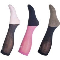 HKM Erwachsene Socken-Microcotton Colour-3er Set3917 pink/navy/grau38/40 Hose, rosa, 38/40