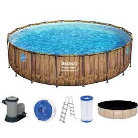 BESTWAY Power Steel Swim Vista Series Frame Pool rund Set 549 x 122 cm inkl. Filterpumpe