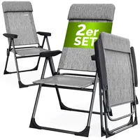CASARIA Gartenstuhl 73 x 73 x 108 cm grau 2 St.