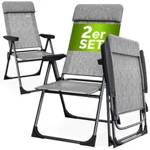CASARIA Gartenstuhl 73 x 73 x 108 cm grau 2 St.