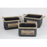 Buri - 6x Filzkörbe 3er Set Grau Aufbewahrung Kisten Boxen Korb Taschen Regal Ordnung