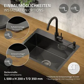 ML-Design Edelstahl Küchenspüle Einbauspüle mit Ablaufgarnitur