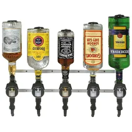 ich-zapfe Ich-zapfe, Bar Zubehör, Profi Wandhalter für 0,7 - 1,0L Flaschen, Wandhalterung für 5 Flaschen