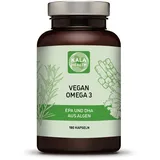 Kala Health Vegan Omega 3 oil - 150mg EPA + 300mg DHA pro Kapsel - Algenöl Schizochytrium - 900mg Omega 3 Fettsäuren + 12mg Vitamin E - Laborgeprüft (180)