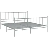 vidaXL Bett Grau Metall 200x200 cm