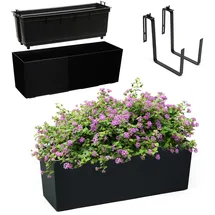 Kadax Blumenkasten 18,5 x 56 cm Schwarz