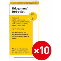 THIOGAMMA Turbo Set Pur Injektionsflaschen 10X50 ml Injektionsflaschen