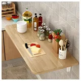 JEOBEST Klapptisch Wandklapptisch, Klappbarer Esstisch, Schreibtisch, Wandmontage, 60cm, Metallklappgestell gelb