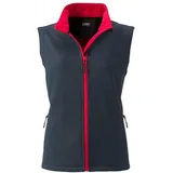 James & Nicholson Damen 2-Lagen Promo Softshell Gilet Bodywarmer JN1127 iron grey/red M