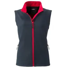 James & Nicholson Damen 2-Lagen Promo Softshell Gilet Bodywarmer JN1127 iron grey/red M
