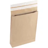 Flexipak Faltentaschen classic Doppelfixverschluss ca. DIN B3 ohne Fenster braun mit 10,0 cm Falte, 200 St.