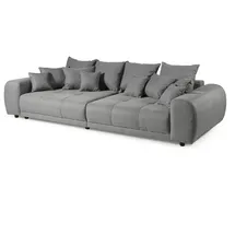 Livora Big-Sofa Polyester 3-Sitzer Grau