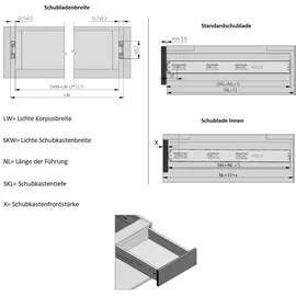 MS Beschläge 1 Paar Vollauszugsführungen Schubladenauszug Push to Open 350mm