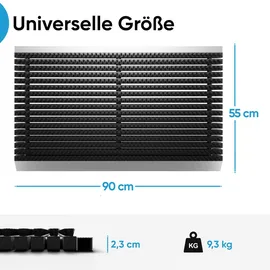 Björn&Schiller Fußmatte außen alu mit Bürsten schwarz, 55 x 90 cm, Fußmatte Aussenbereich,