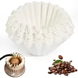 UHETLET 100 Stück Weiße Korbfilter Kaffeefilter Größe von 50/185 mm Kaffeefilter Papier Weiß Kaffeefilterpapier 3–4 tassen Kaffee Papierfilter Korbfilter für Bonamat Bartscher Saro Animo Melitta
