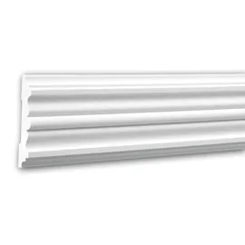 PROFHOME DECOR Wand- und Friesleiste 200 cm x 1,9 cm x 9,6 cm Weiß