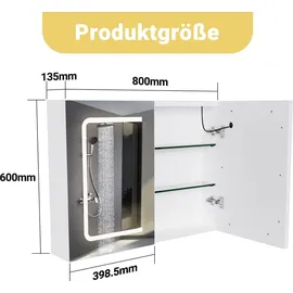 Fortuna Lai Gmbh Spiegelschrank 80 cm weiß