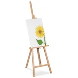 Relaxdays Staffelei, verstellbar, groß, stehend, für Kinder & Erwachsene, Holz, Höhe max. 128 cm, Malerstaffelei, Natur