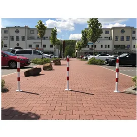 Schake Absperrpfosten Ø 60 mm 130 cm Weiß/Rot