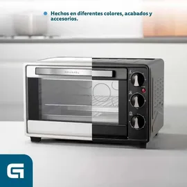 Grunkel HR-28SILVER, Manuelle Reinigung 28L 49cm Umluft Grill Silber