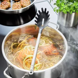 Rösle Gourmet-Set Pasta "Basic Line" 2-tlg., Spaghettiheber und Schaumlöffel, schwarz/silbern