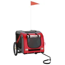 vidaXL Hundeanhänger Rot/Grau 2018