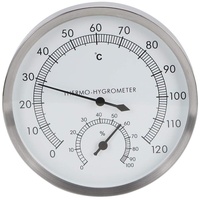 Mumusuki 2 in 1 Edelstahl-Thermo-Hygrometer Dampfbad Saunaraum-Thermometer Hygrometer Innenthermo-Hygrometer für Sauna-Dampfbad