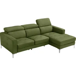 Ecksofa EGOITALIANO "Matt, erstklassiger Sitzkomfort, aufwendige Detailverarbeitung, L-Form", grün (kiwi), B:247cm H:100cm, Sofas, mit verstellbaren Kopfteilen zum Relaxen