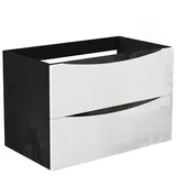 duschspa Waschtisch Unterschrank Waschtischunterschrank Waschbeckenunterschrank Badschrank, 50-120cm Hängeschrank, Matt / Hochglanz schwarz 79 cm x 52 cm x 46.3 cm