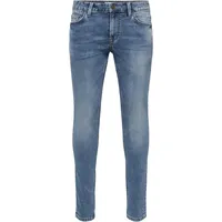 ONLY & SONS Slim-fit-Jeans Loom Jeans Basic Hose Denim Pants ONSLOOM Tapered Trousers Stoned Washed, Farben:Blau, Größe Jeans:30W 32L