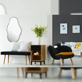 FineBuy in organischer Form 40x80 cm Spiegel Flur Garderobe