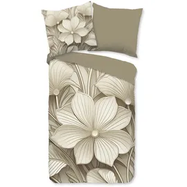 Muller Textil Artdeco Blumen Beige 155 x 220 cm + 2 x 80 x 80 cm