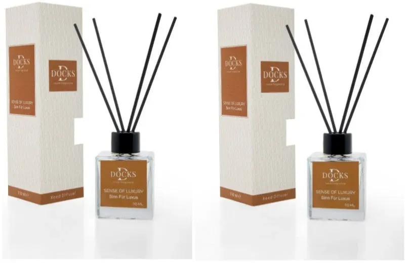 2er Set DOCKS Raumduft Set 110ml Diffuser mit Duftstäbchen – Lufterfrischer Duft Sinn für Luxus