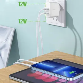 Belkin Dual USB-A Ladegerät, 24W weiß