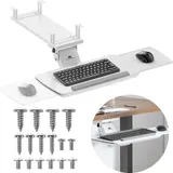Maclean Brackets Maclean Untertisch-Tastaturablage verstellbar max. 5kg weiß MC-156 W, - Weiß