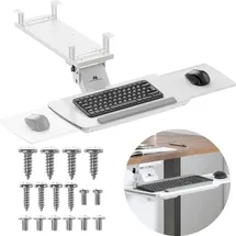 Maclean Brackets Maclean Untertisch-Tastaturablage verstellbar max. 5kg weiß MC-156 W, - Weiß