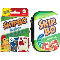 Collectix Kartenspiel Set: Skip BO Junior Kartenspiel + Skip-BO Tragetasche, Gesellschaftsspiele für 2 bis 4 Spieler ab 5 Jahren