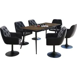 Möbel Boss Drehstuhl Birte Samt anthrazit 2er Set